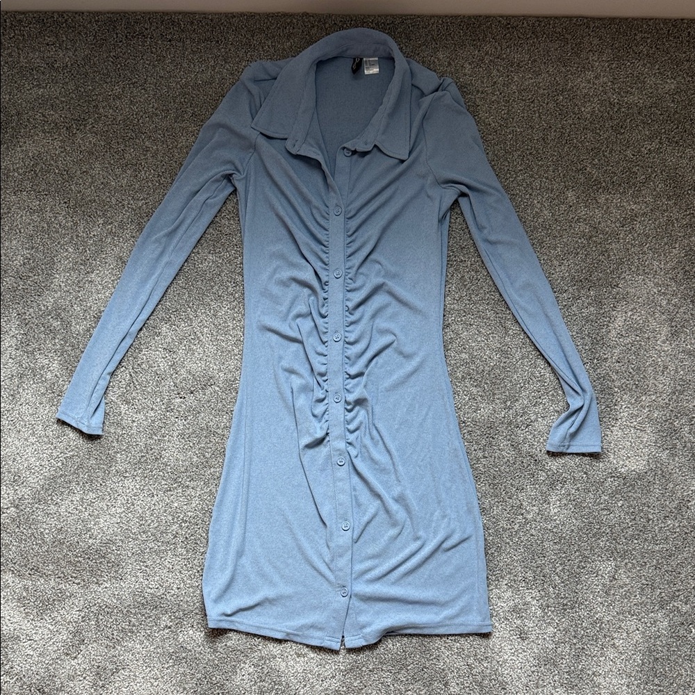 H&M Light Blue Long Sleeve Dress